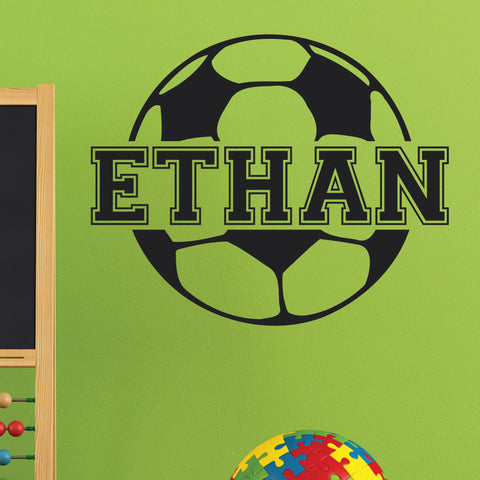 Custom Soccer Name Wall Decal, 0122, Personalized Soccer Name Wall Decal, Girls Soccer, Boys Soccer, Custom Name