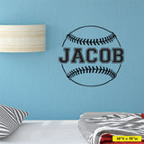Custom Baseball Name Wall Decal, 0124, Personalized Baseball Name Wall Decal, Girls Softball, Boys Baseball