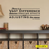 There is a vast difference between treating effects and adjusting the cause, 0129, D.D. Palmer, Chiropractor Wall Lettering