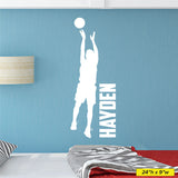 Custom Name Boys Basketball Wall Decal, 0268, Personalized, Basketball Player