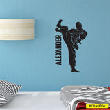 Custom Name Martial Arts Wall Decal, 0431,Personalized Boys Martial Arts Wall Decal