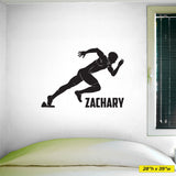Custom Track Wall Decal, 0433, Personalized Boys Track Wall Decal, Sprint, Sprinter