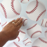 Application of Baseball Wall Decals. Applying to the wall.