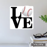 Love Baseball Wall Sticker 11x11