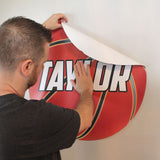 Installation of 28x28 Large Custom Name Basketball Wall Graphic. Just peel and stick on any smooth wall.