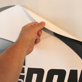 Peel and stick your custom soccer wall graphic to any smooth wall.