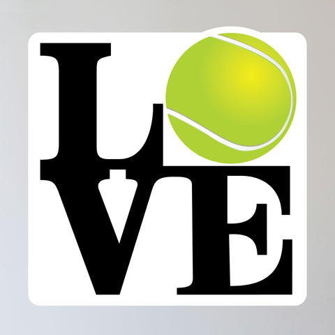 Love Tennis Ball Wall Sticker, 11"h x 11"w