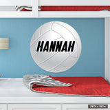 Large Volleyball Wall Sticker, Custom Name, 28"h x 28"w, 0583