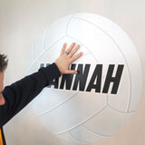 Large Volleyball Wall Sticker, Custom Name, 28"h x 28"w, 0583