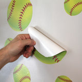 Peel and stick any softball sticker onto your wall. They are removable and reusable.