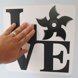 Apply this Love Ninja wall decal to any smooth wall surface!