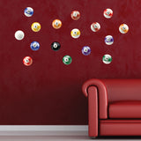 Pool Ball wall prints. Just peel and stick to any smooth wall surface.