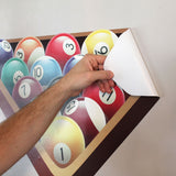 Peel and stick this pool ball wall print to any smooth wall. You can even remove and reuse on any smooth surface.