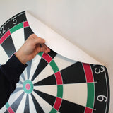 This dartboard wall sticker is removable and reusable. Just peel and stick to any smooth surface.