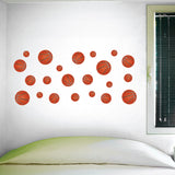 22 basketball wall stickers applied to a smooth wall.