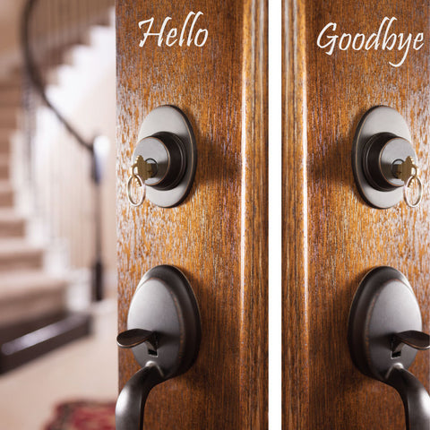 Hello Goodbye Door Stickers, 0024, Door Decal, Door Decoration, Greetings