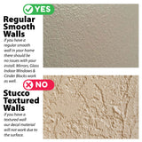 Smooth Walls vs Stucco or Textured walls. This pool wall sticker will only apply to smooth wall surfaces.