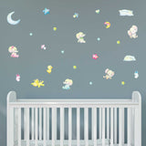 Elephant Watercolor Wall Stickers, Nursery, Peel and Stick Wall Graphics, 0737, For smooth walls only