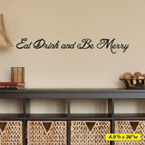 Eat Drink and Be Merry Wall Decal, 0006, Kitchen Wall Decals, Food Decals