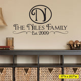 Family Name Wall Decal, 0016, Year Established, Family Name Wall Lettering, Personalized