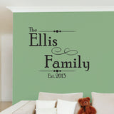 Personalized Family Name Wall Decal, 0018, Custom Family Name Wall Art
