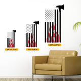 Fire Fighter Decal - 0105, Fire Figher Decor, American Flag Wall Art, American Flag Decal
