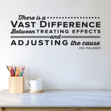 There is a vast difference between treating effects and adjusting the cause, 0129, D.D. Palmer, Chiropractor Wall Lettering