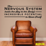 The Nervous System holds the key to the body’s incredible potential to heal itself, Wall Decal, 0130, Sir Jay Holder, Chiropractic Decal