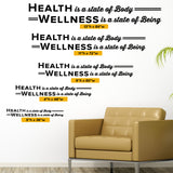 Health is a state of body. Wellness is a state of being, Wall Decal, 0133, Chiropractor Wall Lettering