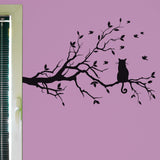 Cat In A Tree Wall Decal, 0243, Cat Wall Sticker
