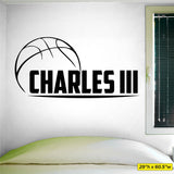 Custom Boys Name Basketball Wall Decal, 0262, Personalized Basketball Wall Decal