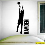 Custom Name Boys Basketball Wall Decal, 0268, Personalized, Basketball Player