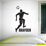 Boys Custom Name Soccer Wall Decal, 0275, Personalized Boys Soccer Wall Decal