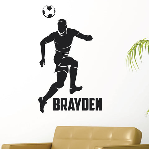 Boys Custom Name Soccer Wall Decal, 0275, Personalized Boys Soccer Wall Decal