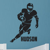 Custom Football Running Back Wall Decal, 0284, Personalized Boys Football Wall Decal, Running Back