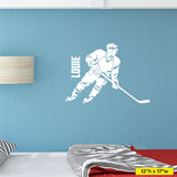 Custom Hockey Player Decal, 0288, Ice Hockey, Girls Hockey, Boys Hockey, Wall Decal