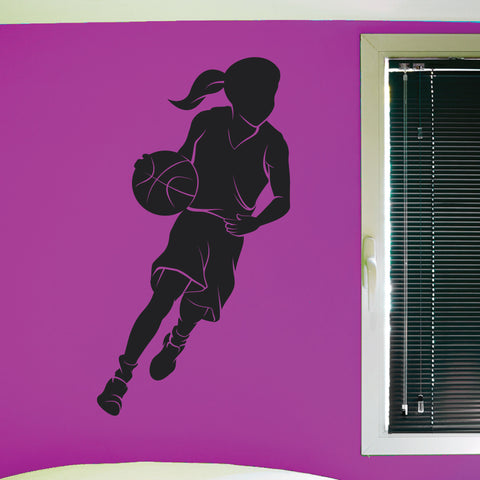 Girls Basketball Wall Decal, 0290, Ladies Basketball
