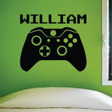 Video Game Custom Name Wall Decal, 0306, Video Game Controller, Gamer