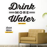 Drink More Water, Wall Decal, 0327, Hydration, H2O, Chiropractic Wall Hangings