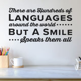 Hundreds Of Languages Around The World But A Smile Speaks Them All, Wall Decal, 0341, Dental Office Wall Lettering