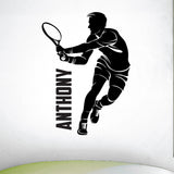 Custom Boys Tennis Wall Sticker, 429, Personalized Boys Tennis Wall Decal, Tennis