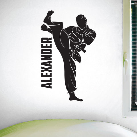 Custom Name Martial Arts Wall Decal, 0431,Personalized Boys Martial Arts Wall Decal