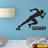 Custom Track Wall Decal, 0433, Personalized Boys Track Wall Decal, Sprint, Sprinter