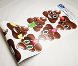 Poo emoji wall decals rolled up