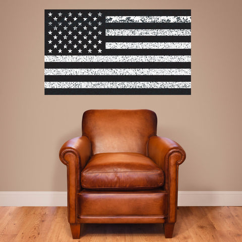 American Flag Distorted Wall Decal Sticker - 0459 - 28"h x 48"w