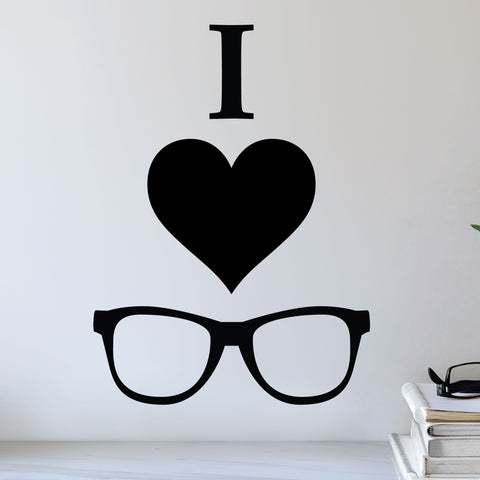 I love glasses - I heart glasses wall sticker