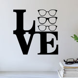 love glasses wall cling - optometrist office wall art