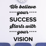 We believe your success starts with your vision - eye doctor wall decal