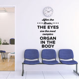 After the brain, the eyes are the most complex organ in the body - optometrist wall sticker - eye doctor wall art