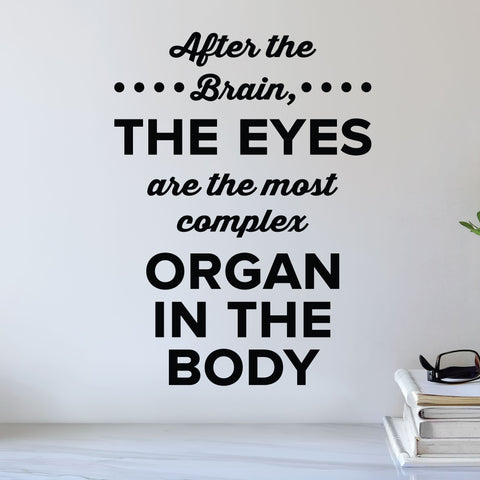 After the brain, the eyes are the most complex organ in the body - eye doctor wall decal